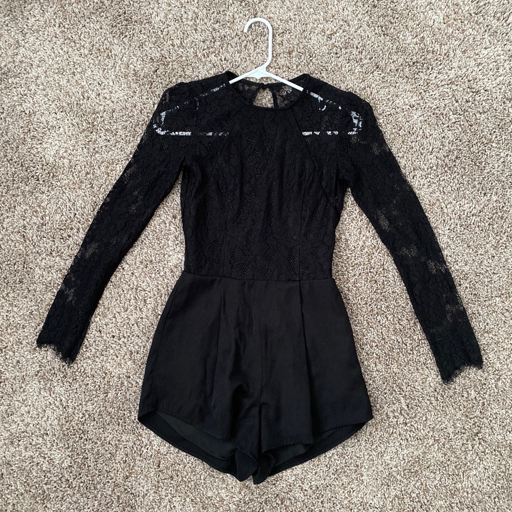 Black laced romper
